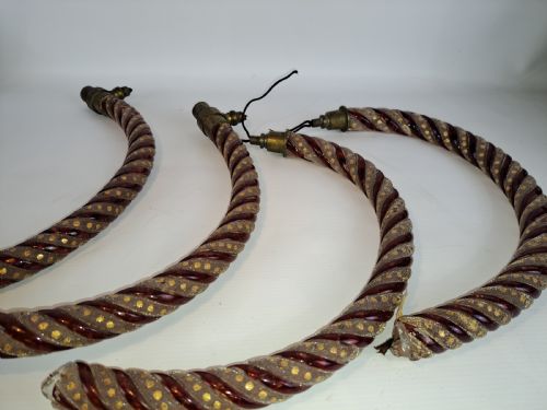 FOUR BOHEMIAN RUBY GLASS CHANDELIER ARMS