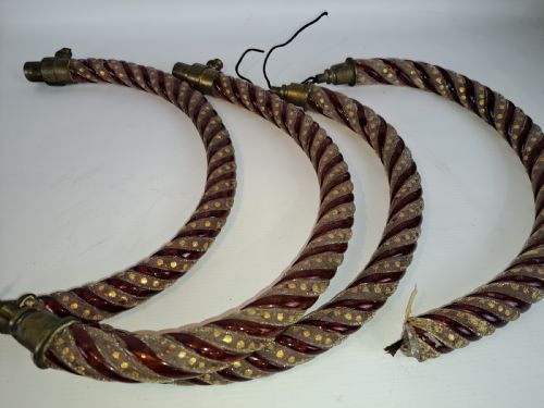 FOUR BOHEMIAN RUBY GLASS CHANDELIER ARMS - ADDITIONAL PHOTO 5