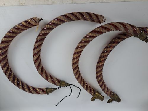 FOUR BOHEMIAN RUBY GLASS CHANDELIER ARMS - ADDITIONAL PHOTO 7