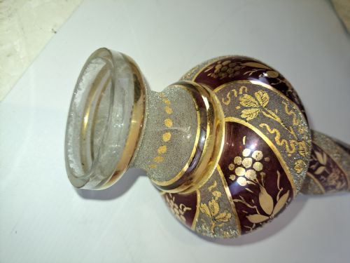 TWO ANTIQUE RUBY GLASS AND FROSTED CHANDELIER STEMS - ADDITIONAL PHOTO 9