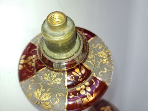 BOHEMIAN RUBY GLASSETCHED AND GILDED PHINIAL - ADDITIONAL PHOTO 1