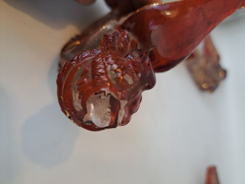 FIVE BOHEMIAN RUBY ETCHED AND GILDED ANGELIC CAPITALS - ADDITIONAL PHOTO 11