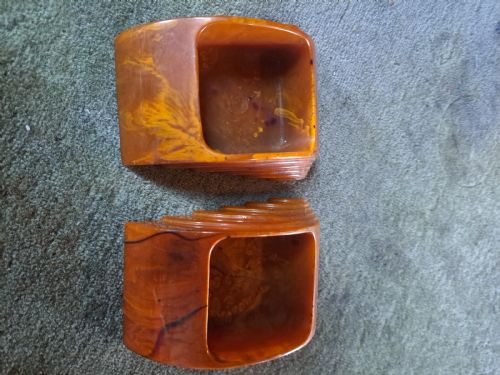 ANTIQUE VINTAGE OLD AMBER BAKELITE CATALIN ART DECO CARVACRAFT STAMP WETTER - ADDITIONAL PHOTO 1