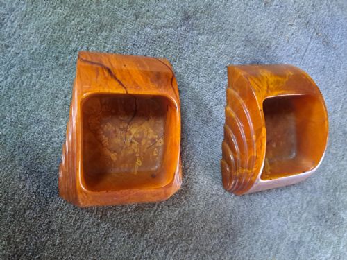 ANTIQUE VINTAGE OLD AMBER BAKELITE CATALIN ART DECO CARVACRAFT STAMP WETTER - ADDITIONAL PHOTO 5