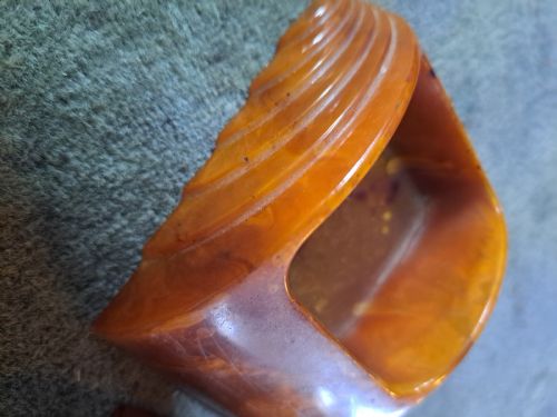 ANTIQUE VINTAGE OLD AMBER BAKELITE CATALIN ART DECO CARVACRAFT STAMP WETTER - ADDITIONAL PHOTO 7