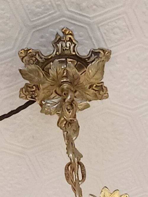 FRENCH BRONZE TOILE CHANDELIER - ADDITIONAL PHOTO 7