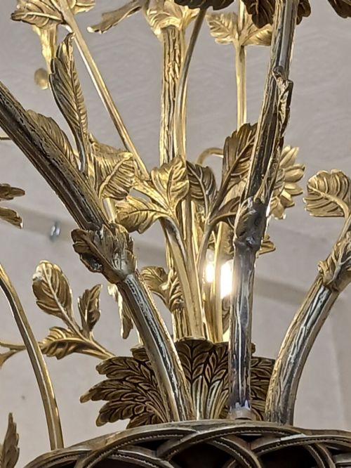 FRENCH BRONZE TOILE CHANDELIER - ADDITIONAL PHOTO 8