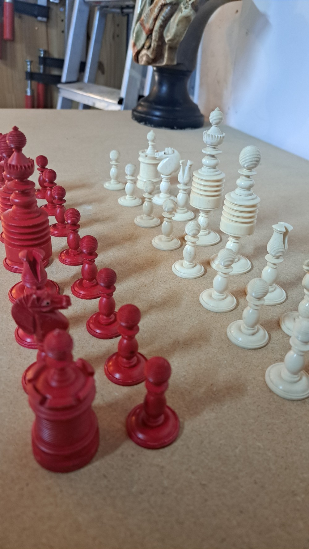 John Barleycorn, bone Chess Set View VIII