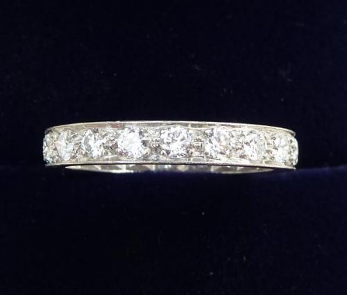 Gorgeous Platinum Art Deco 1ct Diamond Full Eternity Antique Ring