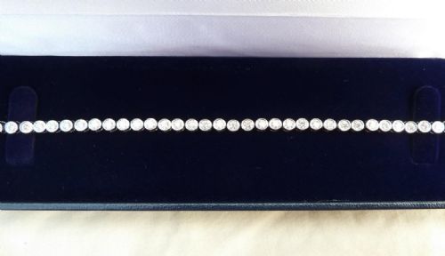Stunning 18ct 18k White Gold Art Deco 3.15ct Old Cut Diamond Tennis Vintage Antique Bracelet