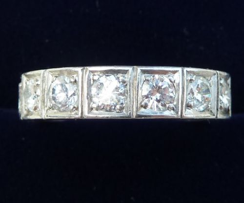 Gorgeous Art Deco Platinum 2.25ct Diamond Full Eternity Vintage Antique Ring Size L