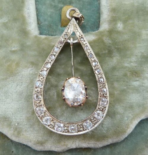 Fabulous 18ct Gold and Silver Georgian Rose Cut Diamond Vintage Antique Pendant
