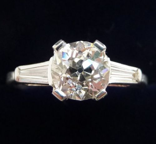 Gorgeous Art Deco Platinum 1.50ct Old Cut Diamond Solitaire Engagement Vintage Antique Ring