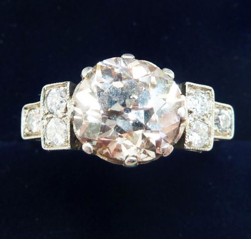 Stunning Art Deco Platinum 3.05ct Old Cut Diamond Solitaire Vintage Antique Engagement Ring