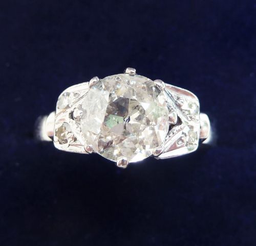 Stunning Art Deco Platinum 1.43ct Old Cut Diamond Solitaire Vintage Antique Engagement Ring