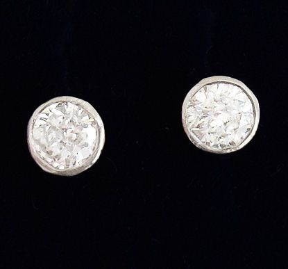 fig 1. Stunning art deco 18ct white and rose gold 1.20ct diamond vintage antique stud solitaire earrings