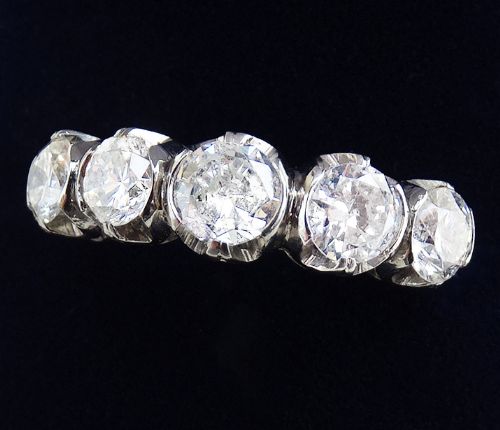 fig 1. Stunning art deco platinum 2.55ct diamond vintage antique five stone ring