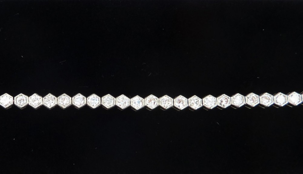 Gorgeous art deco antique platinum 3.12ct diamond vintage antique tennis bracelet