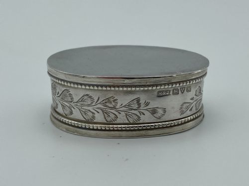 Edwardian Sterling Silver Pill Pot Snuff Box Chester 1908