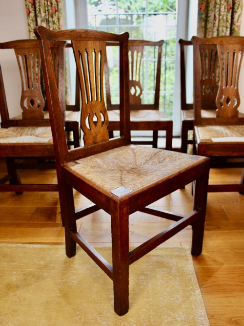 SET OF 8 GEORGE III OAK COUNTRY CHAIRS BY CLARKSON OF WOLVERHAMPTON - ADDITIONAL PHOTO 2