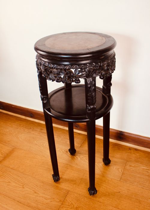 CHINESE HARDWOOD JARDINIERE STAND - ADDITIONAL PHOTO 3