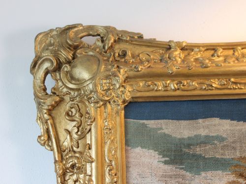 LARGE VICTORIAN GILT FRAMED BERLIN WOOLWORK PICTURE OF PHARAOH'S DREAM - ADDITIONAL PHOTO 6