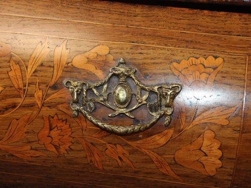 18TH CENTURY DUTCH MARQUETRY BOMBE OAK CHEST OF DRAWERS - ADDITIONAL PHOTO 11