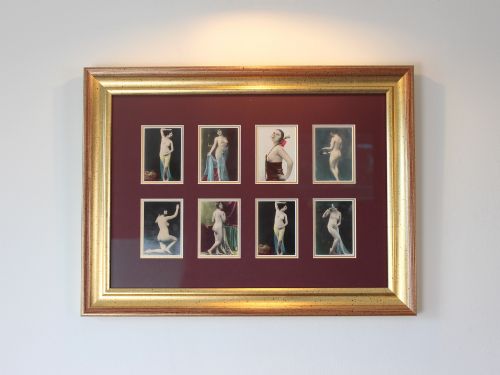 1920'S FRAMED EROTIC FEMALE NUDE HAND TINTED PHOTO'S BY JULIAN MANDEL