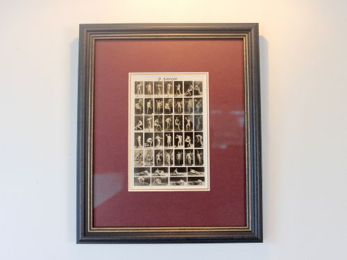 1920'S FRAMED MALE NUDE PHOTOGRAPHIC CONTACT SHEET BY JULIAN MANDEL