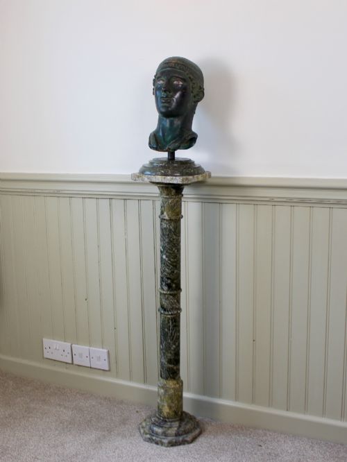 NEOCLASSICAL MARBLE STATUARY PEDESTAL - ADDITIONAL PHOTO 6