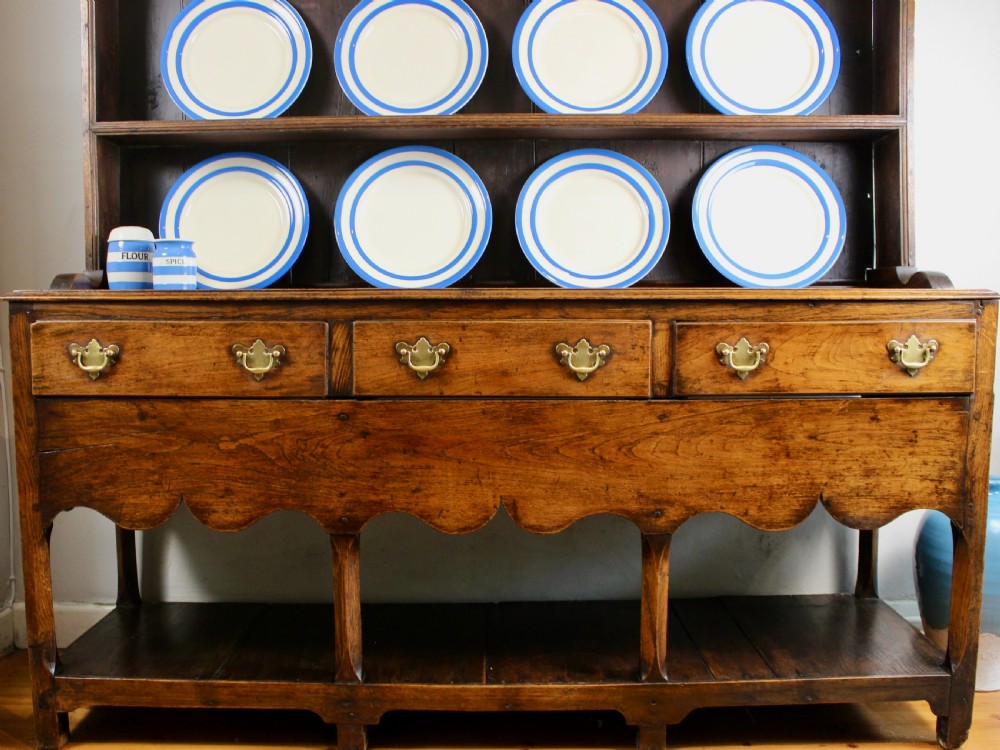 Small Georgian Welsh Oak Potboard Dresser View II