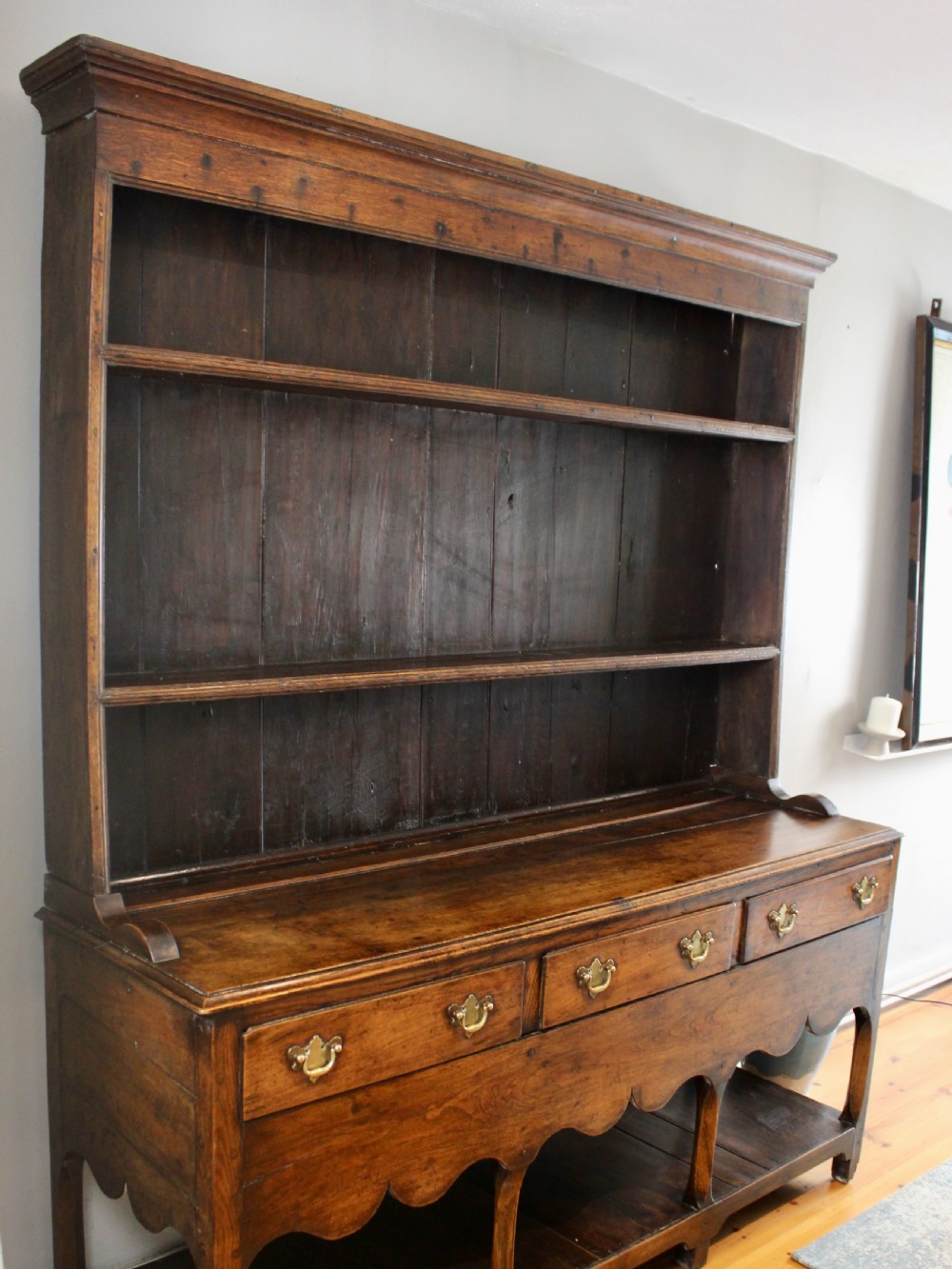 Small Georgian Welsh Oak Potboard Dresser View IV