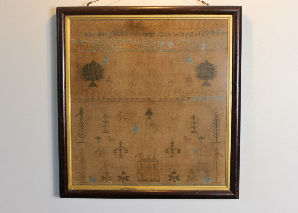 George III needlework sampler, by Matilda Wilcockson, Aged 13