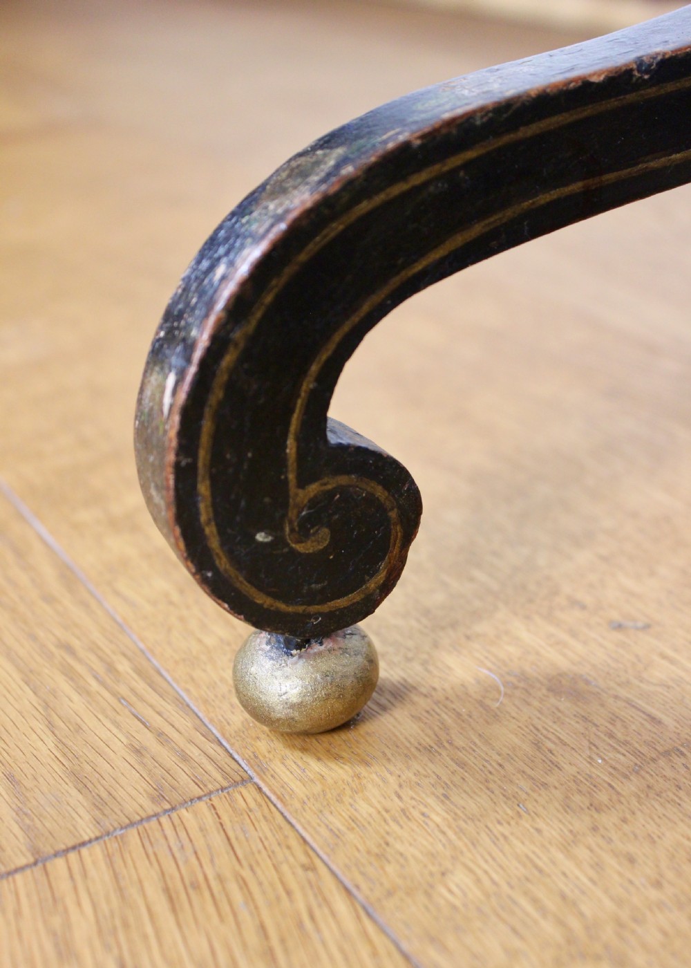 19th Century Painted, Ebonised & Parcel-gilt Tripod Wine Table View VI