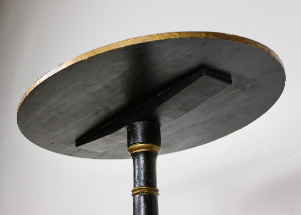 19th Century Painted, Ebonised & Parcel-gilt Tripod Wine Table View VII