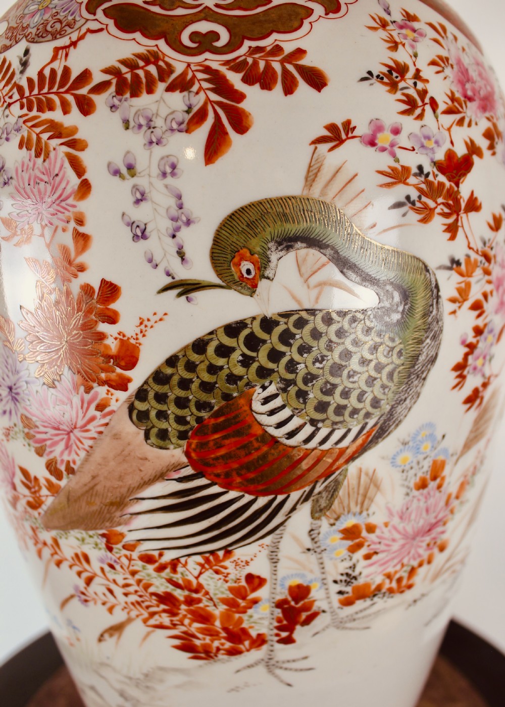 Meiji Period Japanese Ovoid Kutani Vase View VI