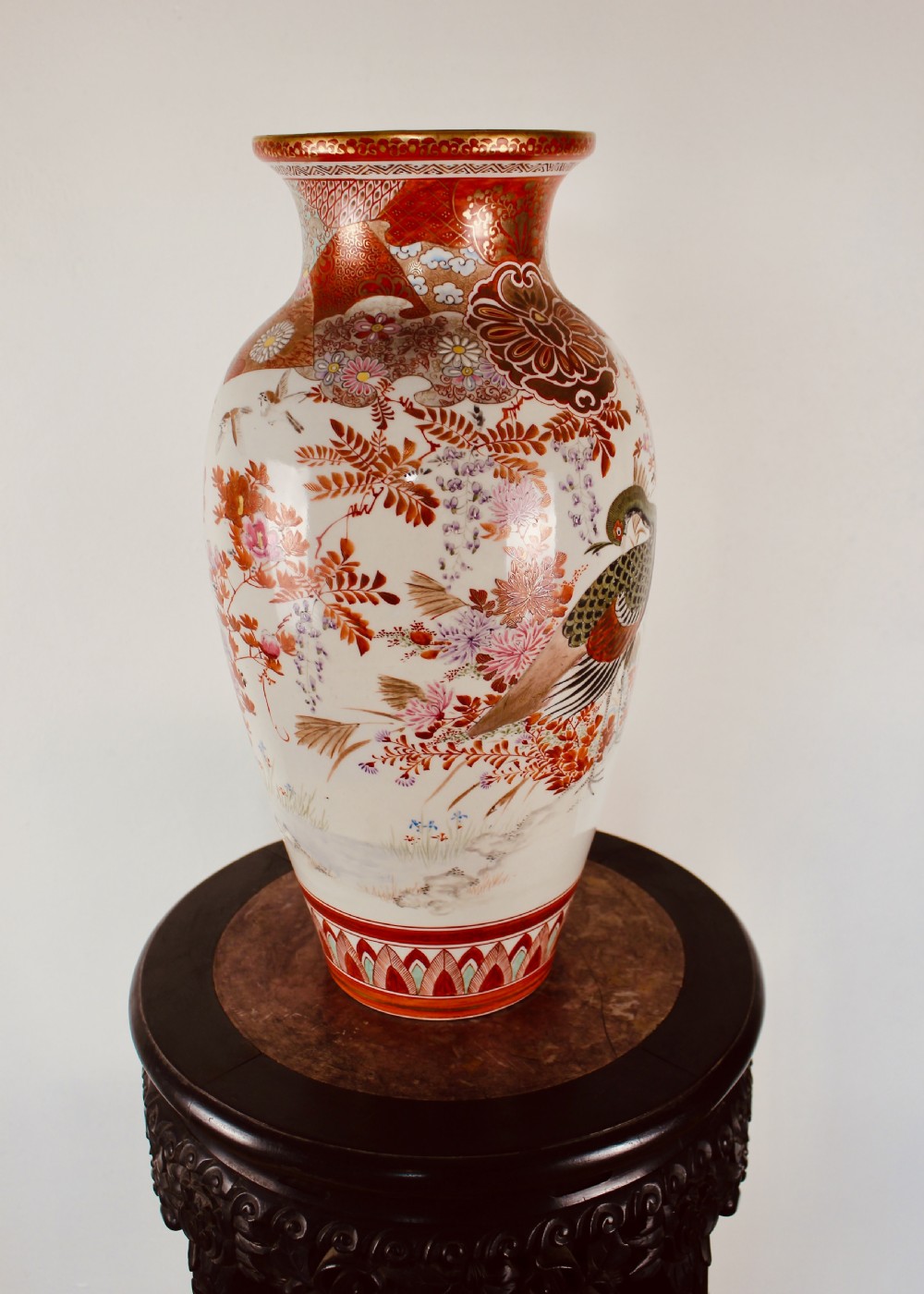Meiji Period Japanese Ovoid Kutani Vase View VIII