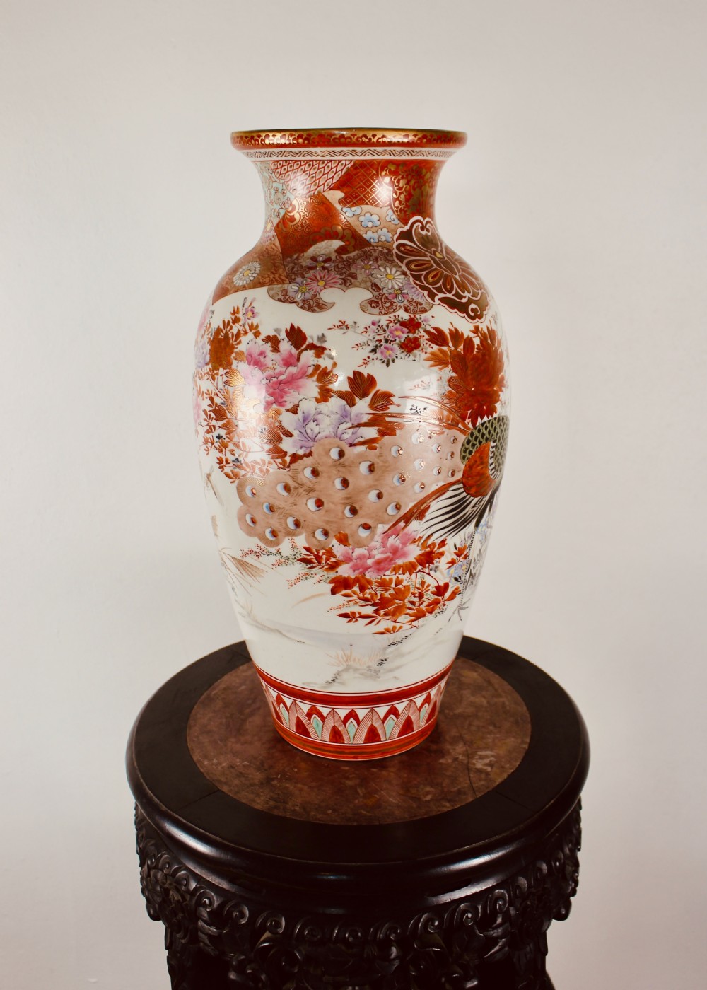 Meiji Period Japanese Ovoid Kutani Vase View IX