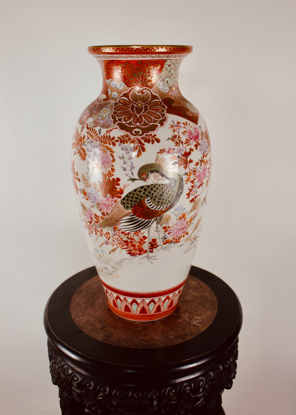 Meiji Period Japanese Ovoid Kutani Vase View XI