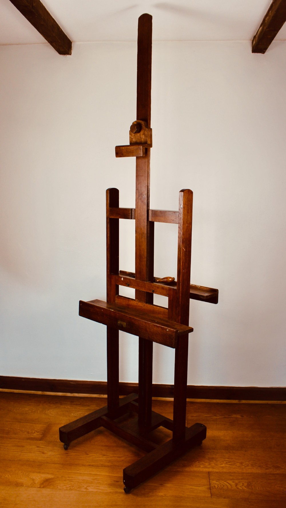 19th Century Oak Artist's Adjustable Studio Easel View VI