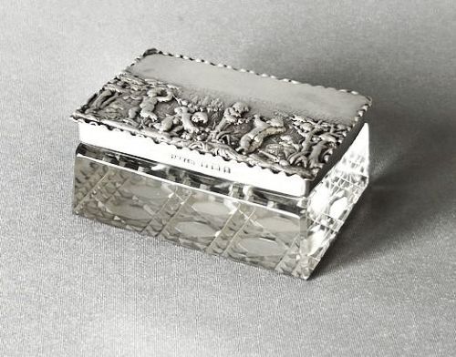 A Fabulous Neo-classical Edwardian Silver Mounted Double Stamp Box