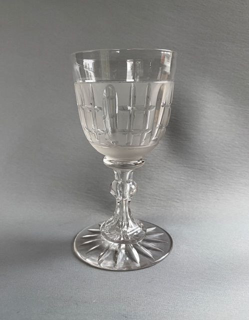 A stunning Victorian cut & frosted wine goblet