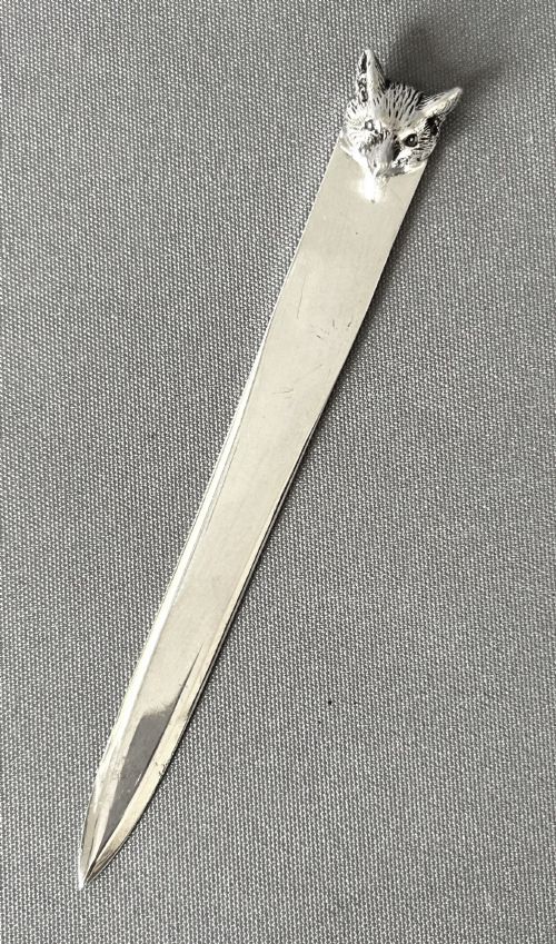 A Superb Quality Vintage Silver Fox Letter Opener