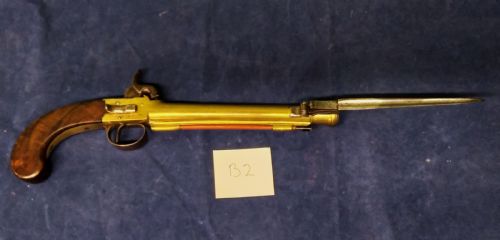 ANTIQUE BLUNDERBUSS BAYONET PISTOL - ADDITIONAL PHOTO 1