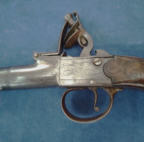ANTIQUE FLINTLOCK PISTOL WITH SILVER MOUNT - ADDITIONAL PHOTO 3