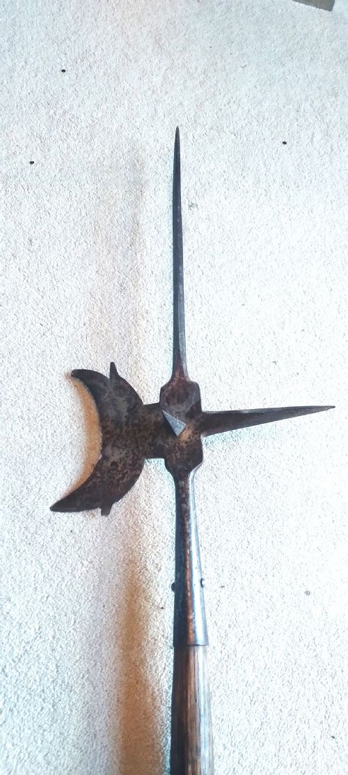 ANTIQUE IRON HALBARD - ADDITIONAL PHOTO 1