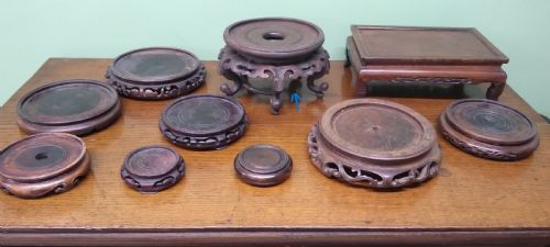 19 chinese hardwood stands - CATEGORY: ANTIQUE MISCELLANEOUS - DATED 1900