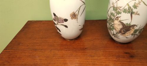 ANTIQUE LARGE CLOISONN VASES - ADDITIONAL PHOTO 4