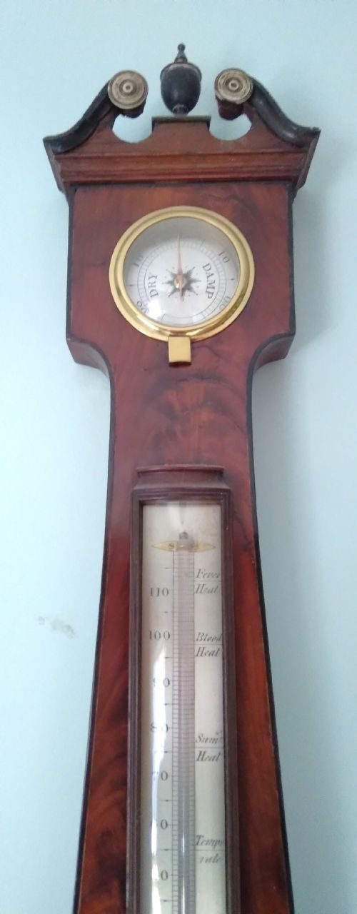 ANTIQUE MAHOGANY BAROMETER OF SMALL SIZE - ADDITIONAL PHOTO 1