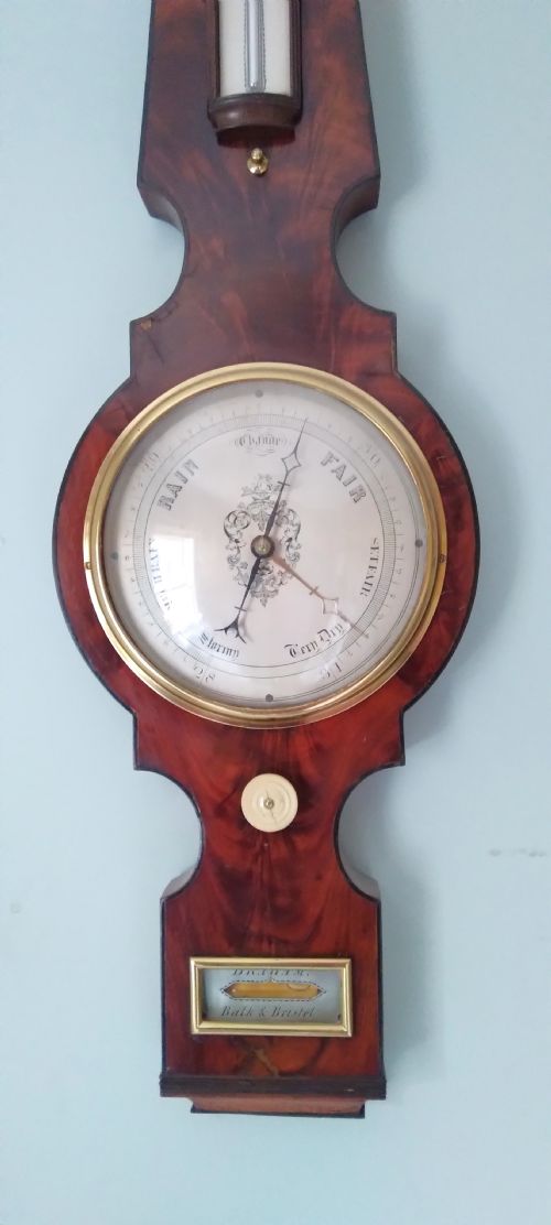 ANTIQUE MAHOGANY BAROMETER OF SMALL SIZE - ADDITIONAL PHOTO 2